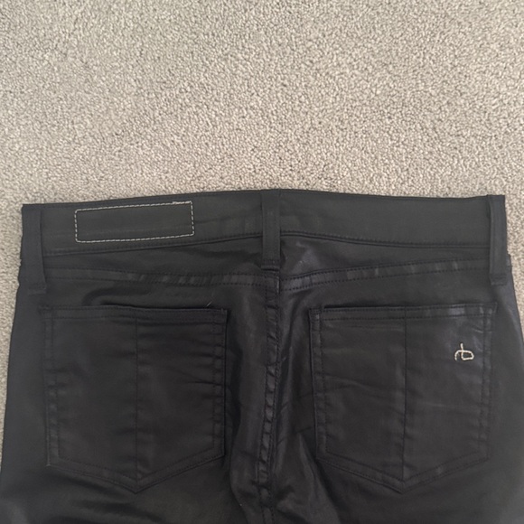 Rag & Bone The Zip Coated Black Skinny Jeans Size 24 - Picture 6 of 13